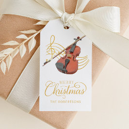Etiqueta Para Presente Música de Natal para Violino Elegante