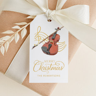 Etiqueta Para Presente Música de Natal para Violino Elegante