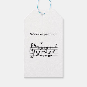 Etiqueta Para Presente Música Personalizada para Chá de Bebê Notas de Pás