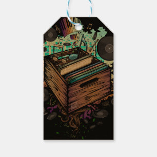 Etiqueta Para Presente Música Vinyl Crate