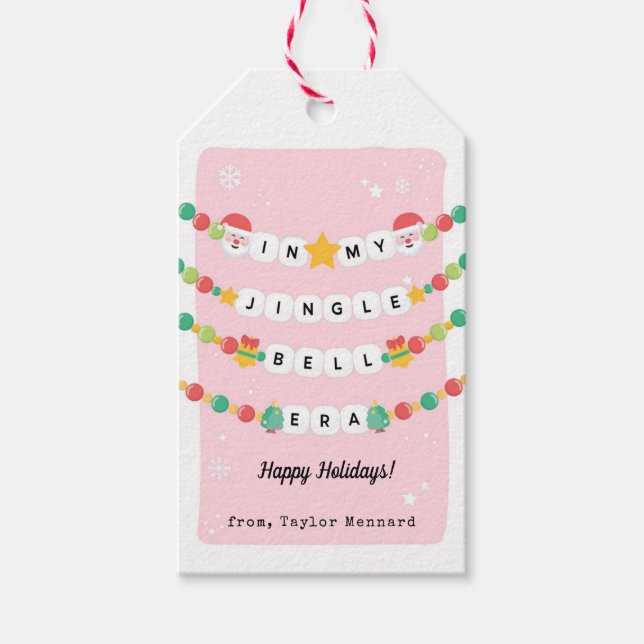 Etiqueta Para Presente Na Era Natal, Trendship Friendship Bracelet - Rosa (Frente)
