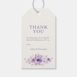 Etiqueta Para Presente Na moda Lavanda Watercolor Buquê Floral Casamento