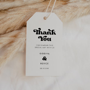 Etiqueta Para Presente Na moda retro casamento preto e branco