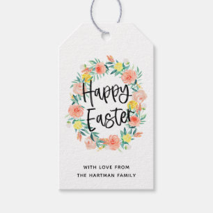Etiqueta Para Presente Na moda Watercolor Felz pascoa Floral