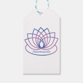 Etiqueta Para Presente Namaste Purple e Flor de Lotus Rosa
