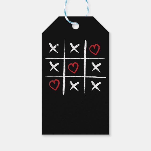 Etiqueta Para Presente Namorados Tic Tac Toe Heart Valent (Frente)