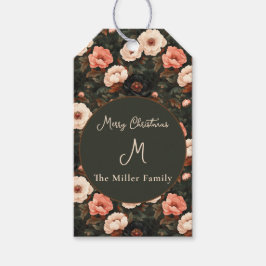 Etiqueta Para Presente Natais vintages Personalizados, cor-de-rosa