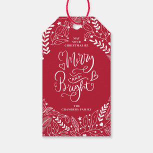Etiqueta Para Presente Natal Alegre e Brilhante 