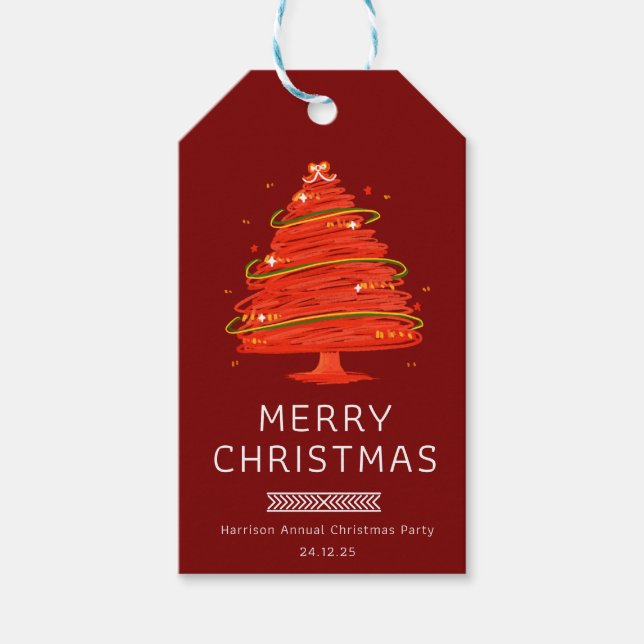 Etiqueta Para Presente Natal Alegre Festivo (Frente)