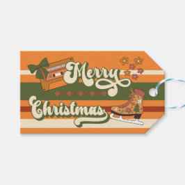 Etiqueta Para Presente Natal Alegre Retro Groovy anos 70