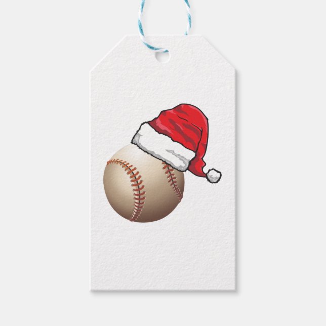 Etiqueta Para Presente Natal Baseball Santa Hat (Frente)