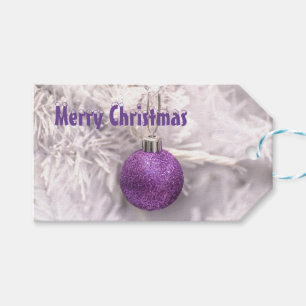 Etiqueta Para Presente Natal bauble roxo