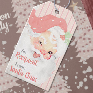 Etiqueta Para Presente Natal Blush Pink Vintage Winando Papai Noel