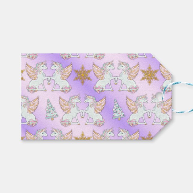 Etiqueta Para Presente Natal bonito Pastel Pink Wingns (Frente (horizontal))
