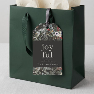 Etiqueta Para Presente Natal Botânico Alegre Personalizado