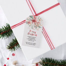 Etiqueta Para Presente Natal Botânico Pintado com Aquarelas à Mão