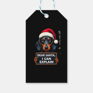 Etiqueta Para Presente Natal Cachorro Dachshund Engraçado Querido Papai N