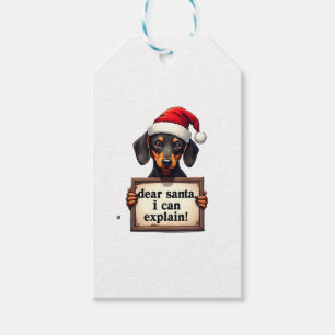 Etiqueta Para Presente Natal Cachorro Dachshund Engraçado Querido Papai N