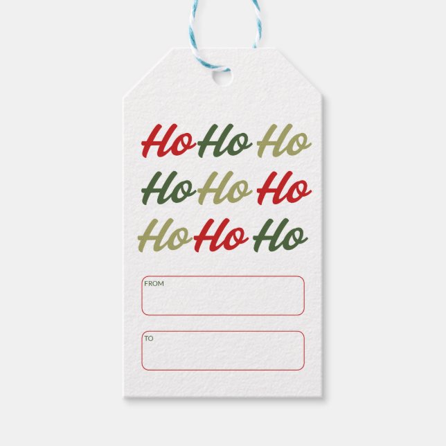 Etiqueta Para Presente Natal Caligrafia Ho Ho Ho (Frente)