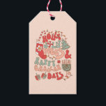 Etiqueta Para Presente Natal Chanukah hanukkah Groovy Vibes<br><div class="desc">É um mash de férias com uma design engraçada Holly Jolly Vibes e Happy Challah Days. Cores engraçadas de vermelhos,  pinks e verdes com ícones de Natal e Chanukah ou Hanukkah,  menorah,  dreidel,  árvore de natal,  estocagem,  luzes,  estrela judia de David e cana doce.</div>