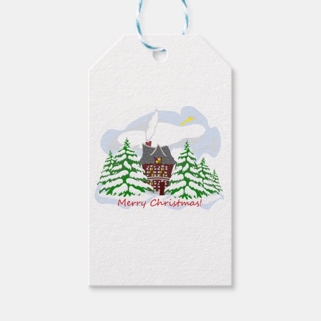 Etiqueta Para Presente Natal chegando à casa da família (Frente)