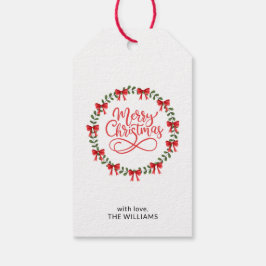 Etiqueta Para Presente Natal com Folhas de Azevinho em Aquarela e Bagas V