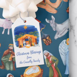 Etiqueta Para Presente Natal com Natividade Colorida