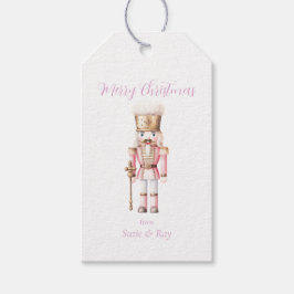 Etiqueta Para Presente Natal com quebra-nozes rosa