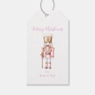 Etiqueta Para Presente Natal com quebra-nozes rosa