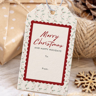Etiqueta Para Presente Natal com Recorte Vermelho Para De