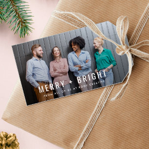 Etiqueta Para Presente Natal comercial   Feliz e Brilho da Foto em Equipe