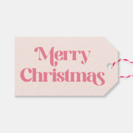 Etiqueta Para Presente Natal Cor-de-Rosa Groovy Moderno Retro