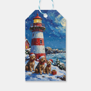 Etiqueta Para Presente Natal da Casa do Farol com Scottish Terrier