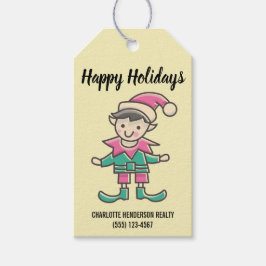 Etiqueta Para Presente Natal da Companhia Elf Happy Holidays
