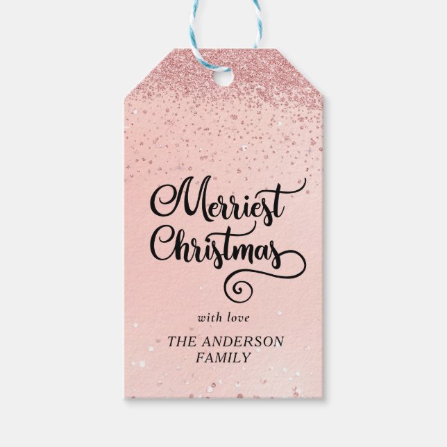 Etiqueta Para Presente Natal da Glitter específico do cliente (Frente)