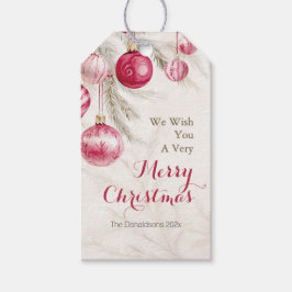 Etiqueta Para Presente Natal das Ornações de Vintagem Branca Rosa