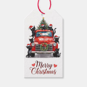 Etiqueta Para Presente Natal de Gato Negro para Amantes de Gato