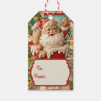Etiqueta Para Presente Natal de Meados do Século 3d Colagem
