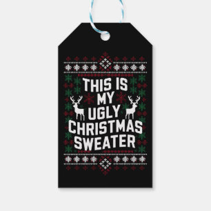 Etiqueta Para Presente Natal Divertido Este É o Meu Pulôver Feio de Natal