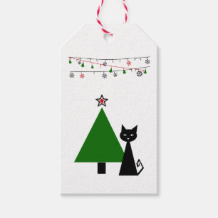 Etiqueta Para Presente Natal do gato preto