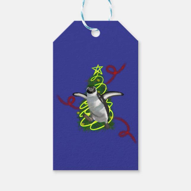 Etiqueta Para Presente Natal do Pinguim (Frente)