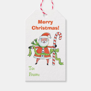 Etiqueta Para Presente Natal do Retro Papai Noel
