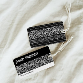 Etiqueta Para Presente Natal do Suor Escandinavo Negro e Branco