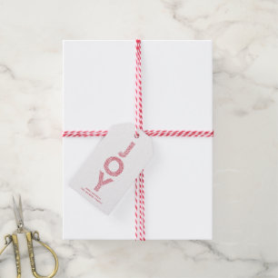Etiqueta Para Presente Natal do vermelho da tipografia da folha da