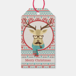 Etiqueta Para Presente Natal dos cervos do hipster