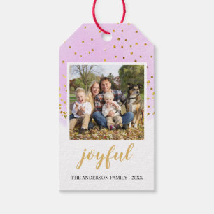 Etiqueta Para Presente Natal Dourado do brilho do rosa Pastel