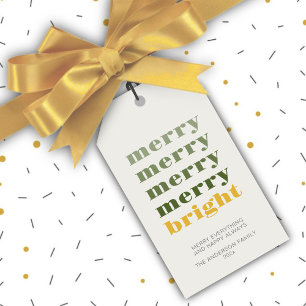Etiqueta Para Presente Natal Dourado mínimo e feliz moderno e brilhante