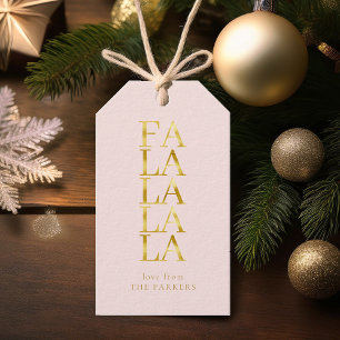 Etiqueta Para Presente Natal Dourado rosa Fa La ID1009