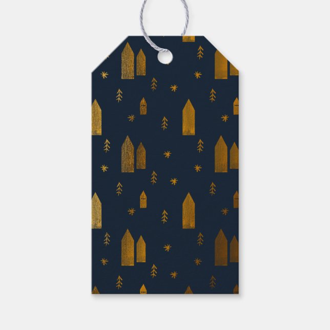 Etiqueta Para Presente Natal Elegante na Escandinávia (Frente)