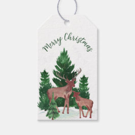 Etiqueta Para Presente Natal em Aquarela com Veado